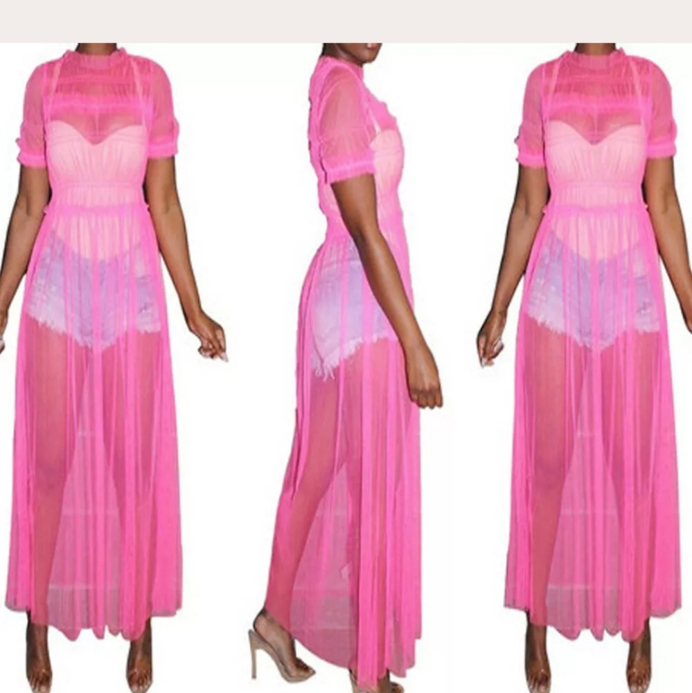 "See- Me Through Spring "Mesh Maxi Dress